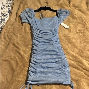 Jump Sparkling Light Blue Mini Dress